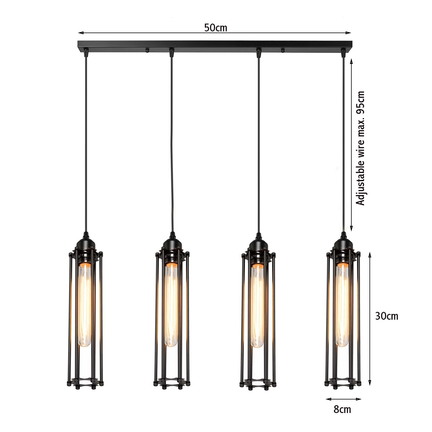 The Calshot Bar — 4-Light Cage Pendant