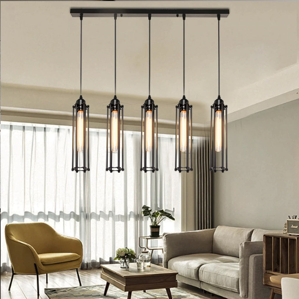The Calshot Bar — 5-Light Cage Pendant