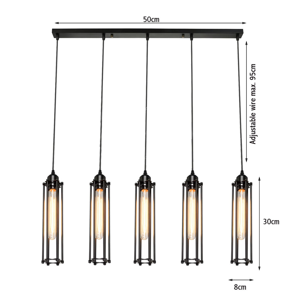 The Calshot Bar — 5-Light Cage Pendant