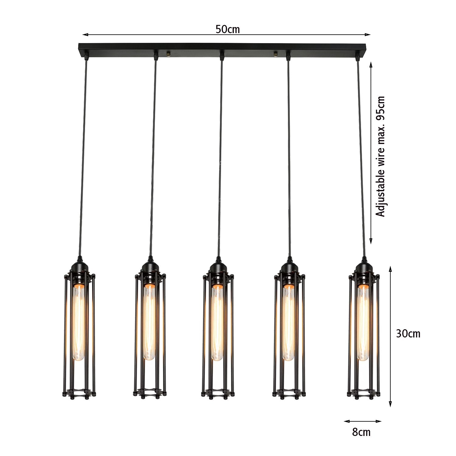 The Calshot Bar — 5-Light Cage Pendant
