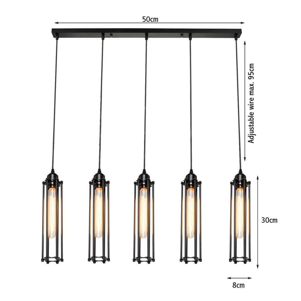 Calshot Bar — 5-Light black cage pendant — product image 3