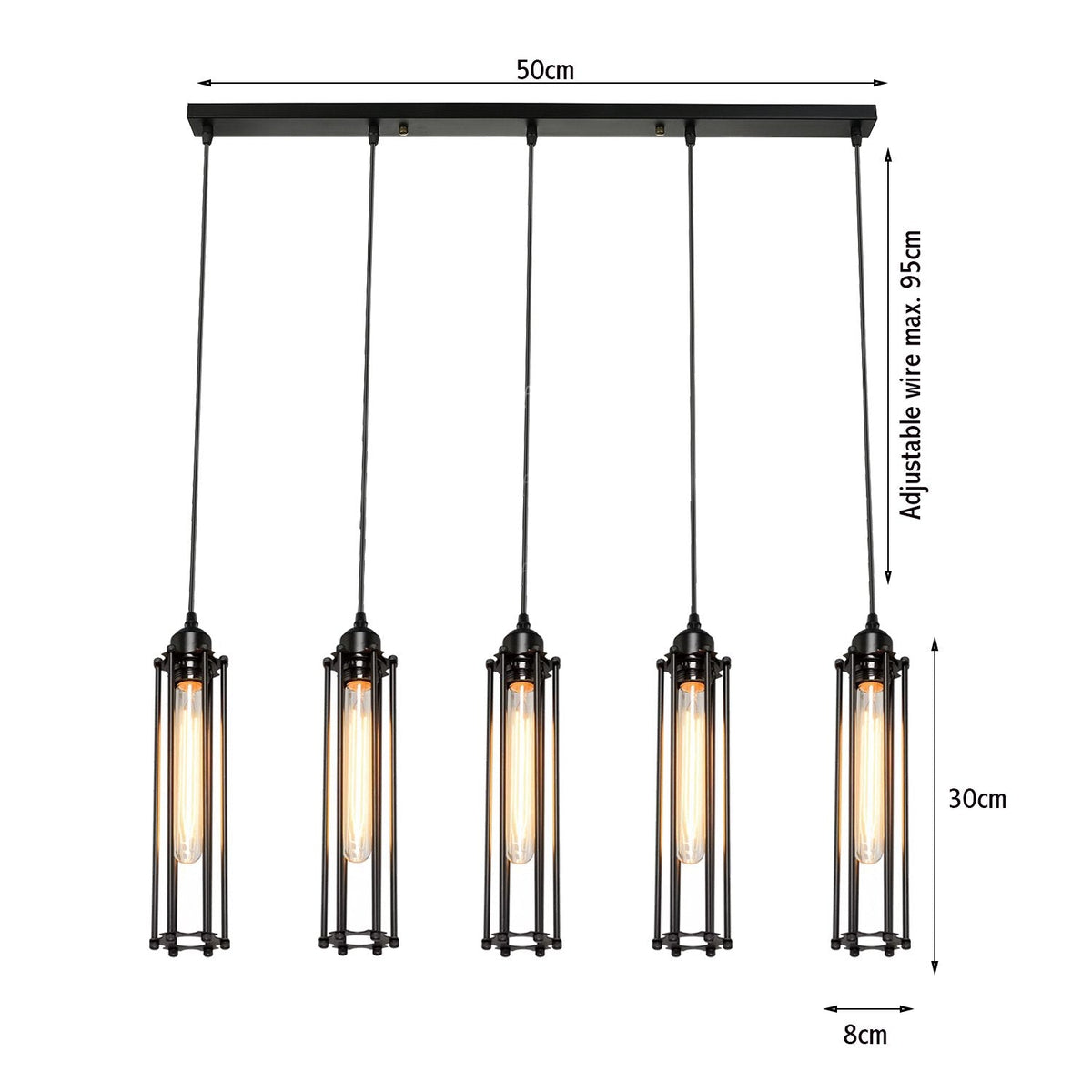Calshot Bar — 5-Light black cage pendant — product image 3