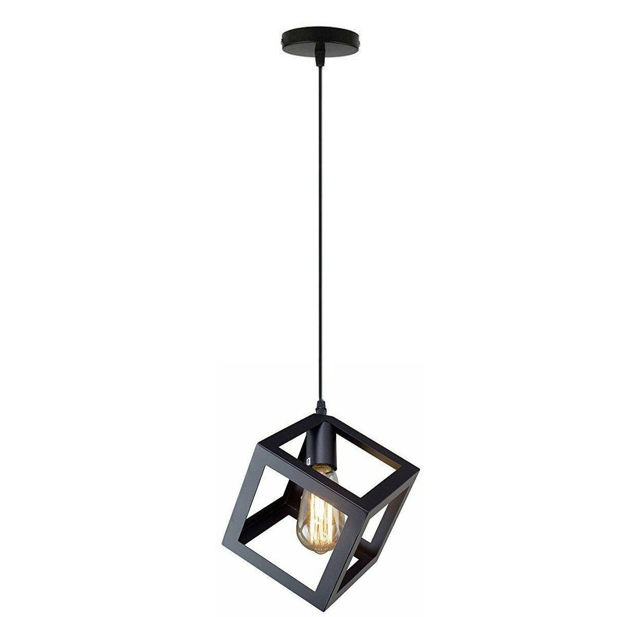 The Cassian Pendant — Sculpted Cage, Matte Black