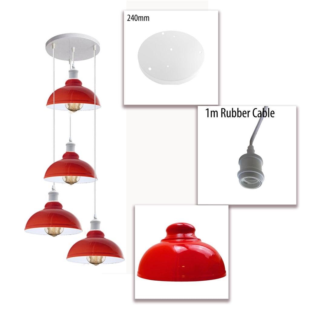 The Sangria Kitchen Island Pendant — Red Multi-Outlet Cluster
