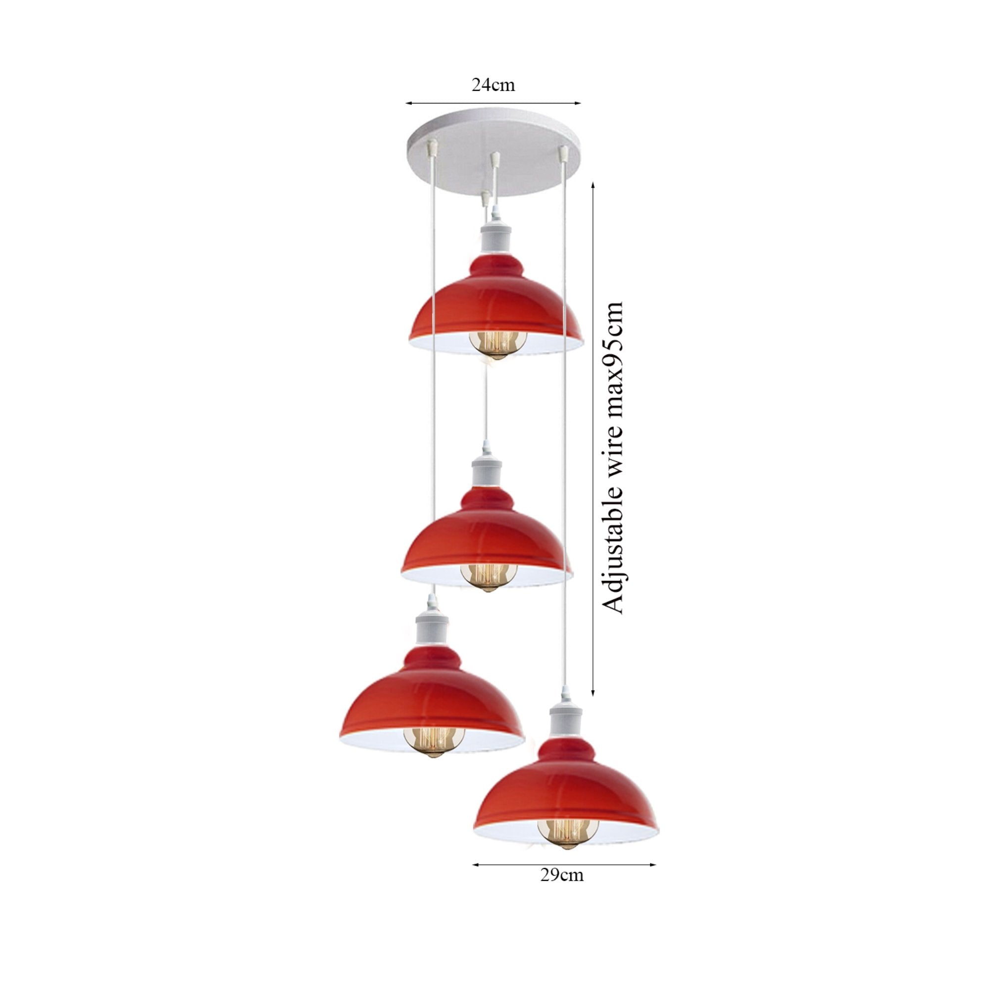 The Sangria Kitchen Island Pendant — Red Multi-Outlet Cluster