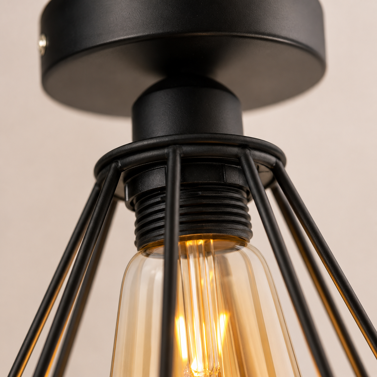 Shoreditch - Black Wire Cage Industrial Ceiling Pendant