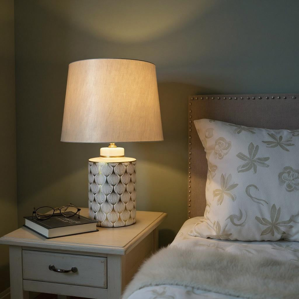 The Fairholt Table Lamp — Striped Ceramic