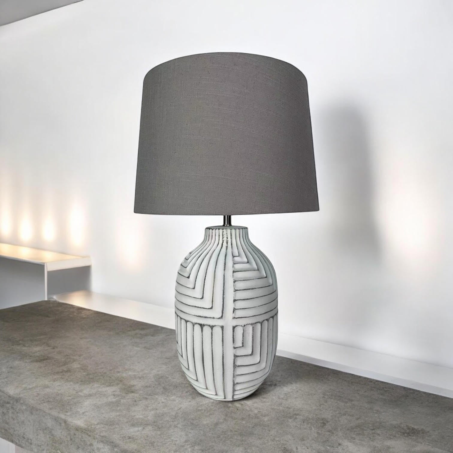 The Elderfen Table Lamp — Textured Ceramic Urn