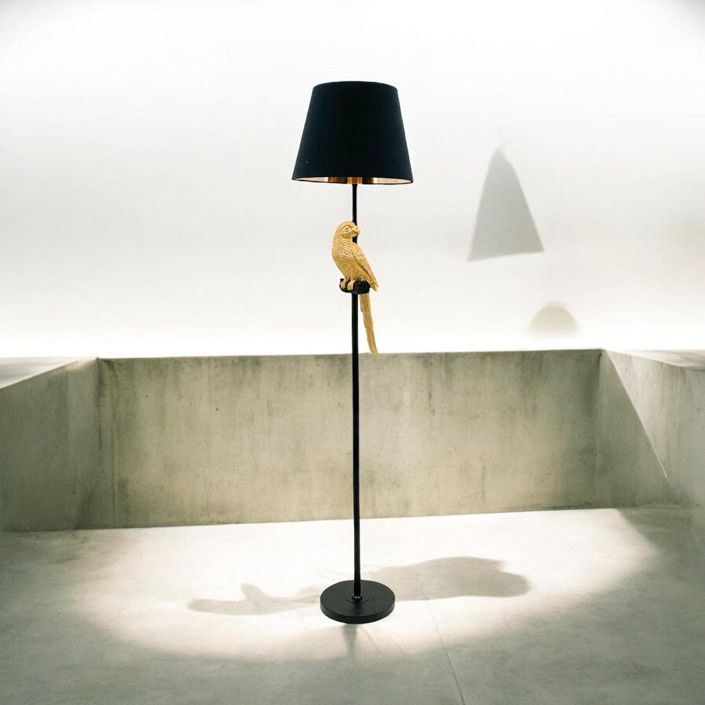 The Percy Floor Lamp — Sculptural Parrot Base Standing Lamp