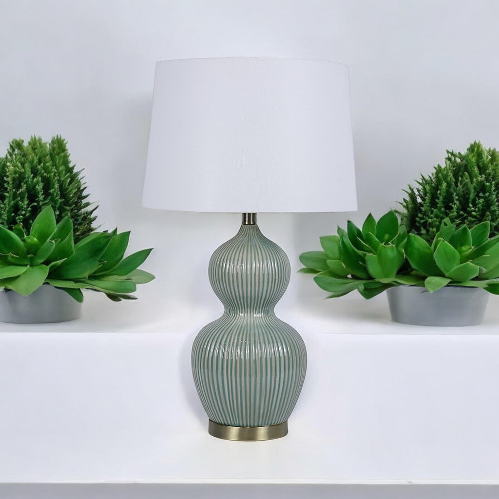 The Silverbeck Table Lamp — Double Gourd Ceramic