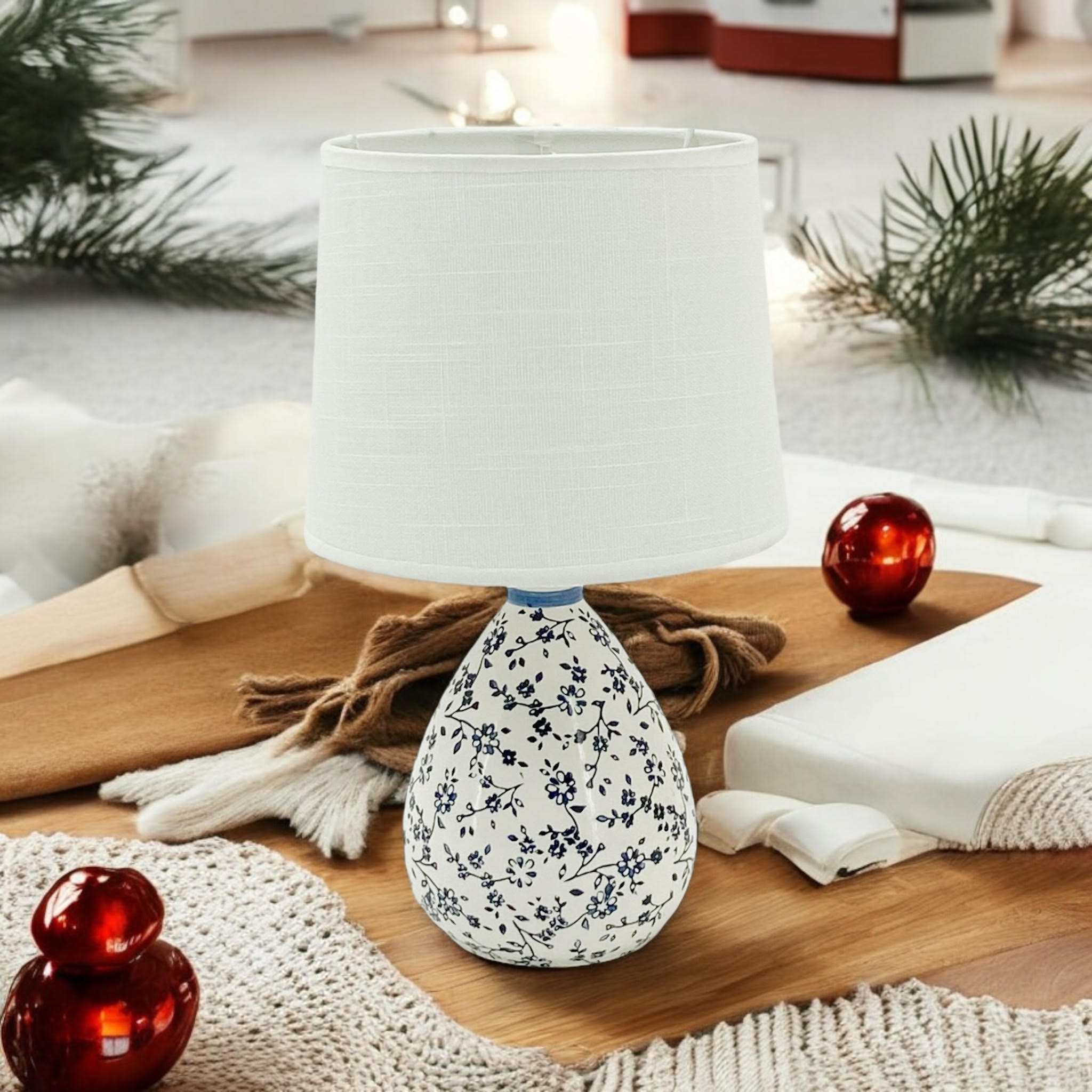 The Bramble Table Lamp — Floral Ceramic Bedside Lamp