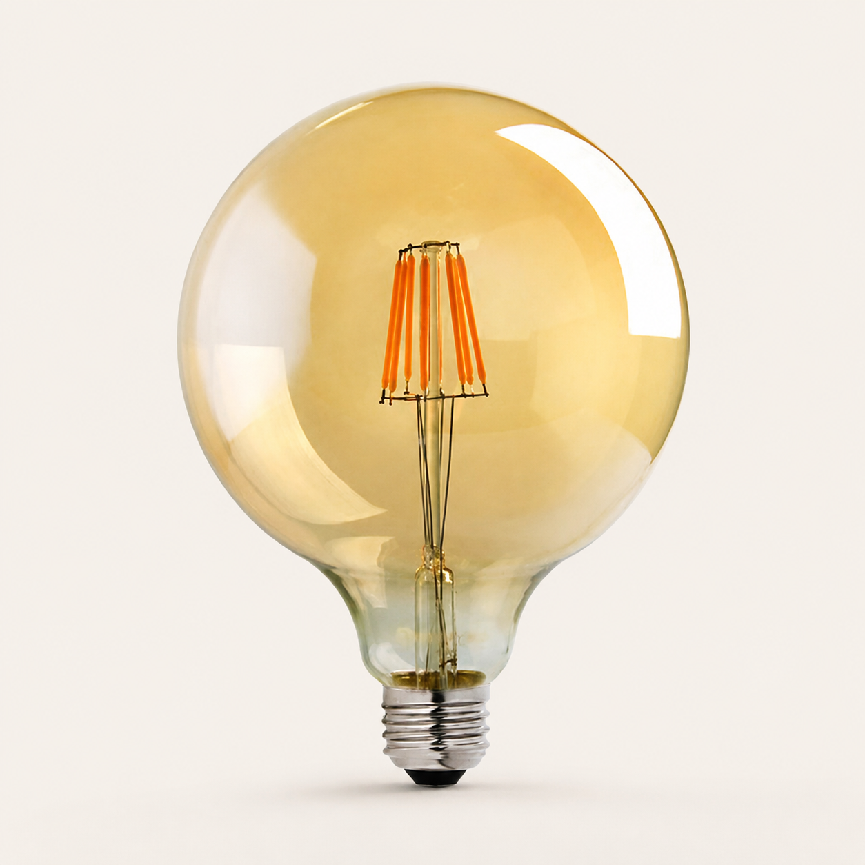Soho - Amber Glass Globe LED Bulb, G125 E27 Dimmable 8W