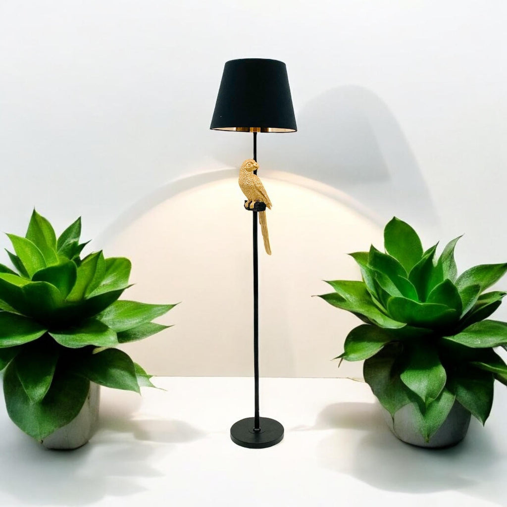 The Percy Floor Lamp — Sculptural Parrot Base Standing Lamp
