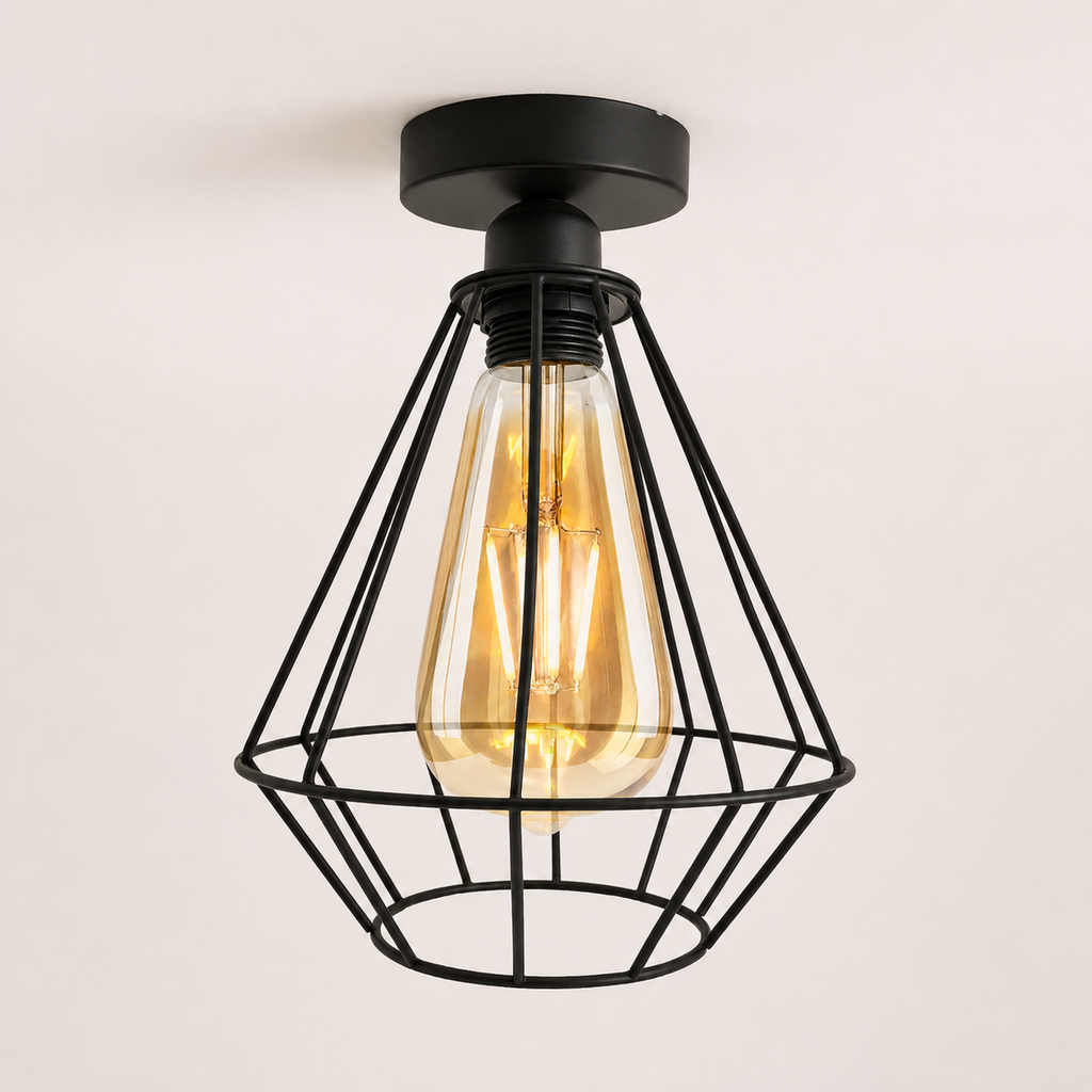 Deptford — Black Wire Cage Industrial Ceiling Pendant — product image 4