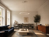 Aurelia LED halo pendant in a Georgian drawing room with an ornate ceiling rose