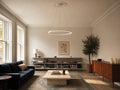 Aurelia LED halo pendant in a Georgian drawing room with an ornate ceiling rose