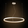 Aurelia LED halo pendant studio shot on dark charcoal backdrop