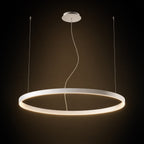Aurelia LED halo pendant studio shot on dark charcoal backdrop