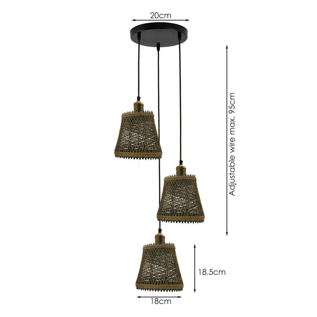 The Reedfall Pendant — 3-Arm Rattan