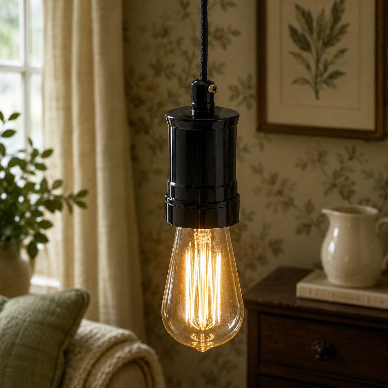 Shoreditch - Black E27 Vintage Industrial Lamp Holder