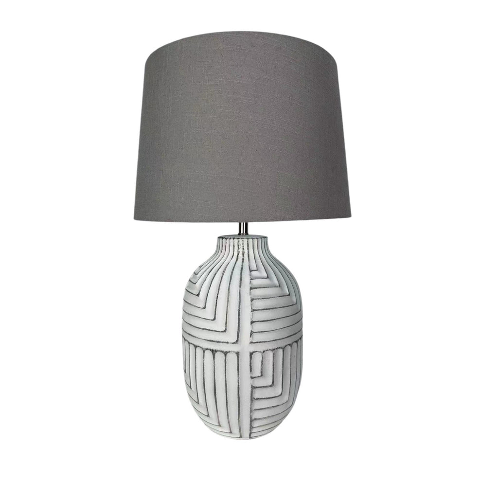The Elderfen Table Lamp — Textured Ceramic Urn