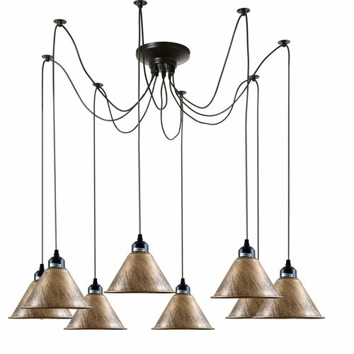 Octavia — 8-Light Spider Pendant in Brass