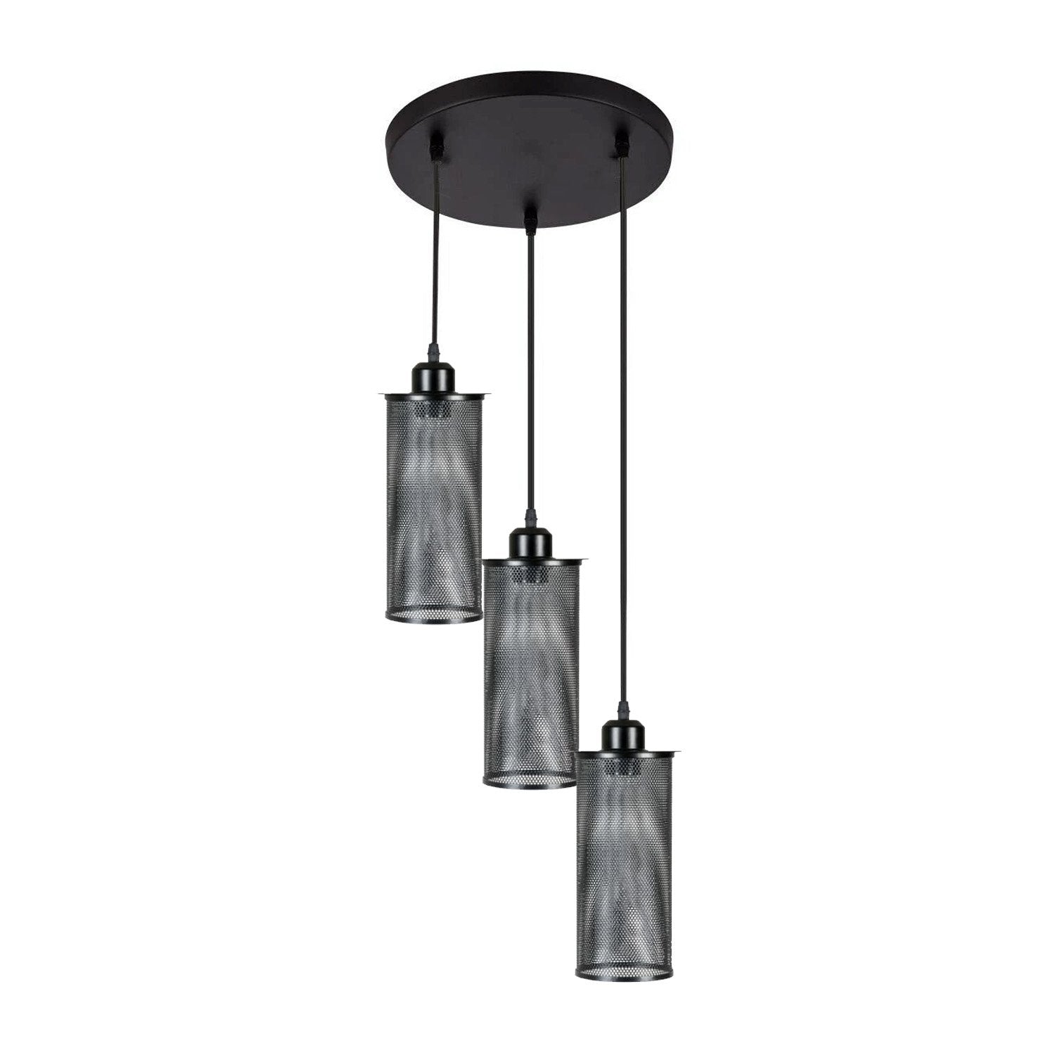 The Bishopsgate Pendant — Black Perforated Cylinder Cluster