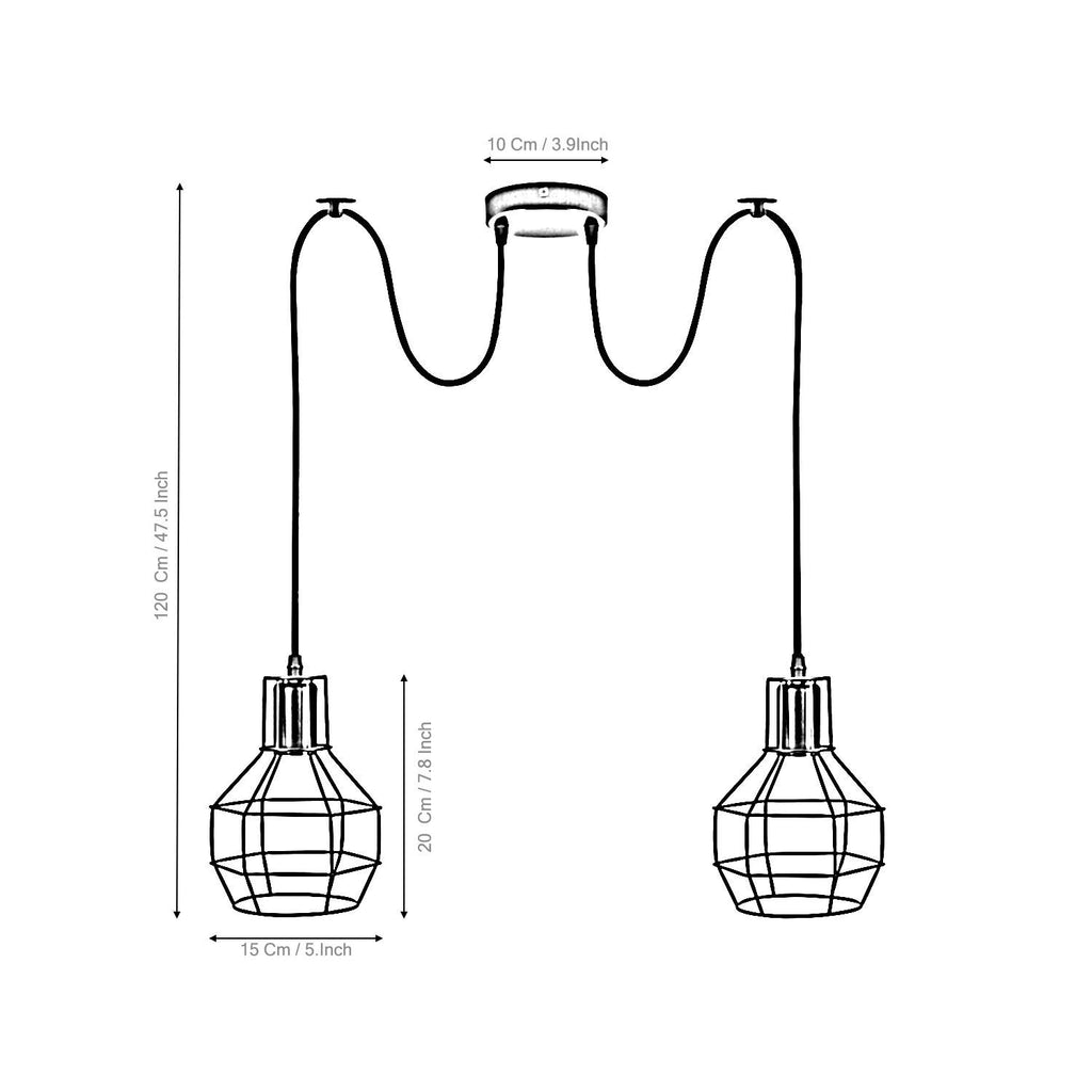 The Kelbrook Pendant — Adjustable Twin Cage Cluster