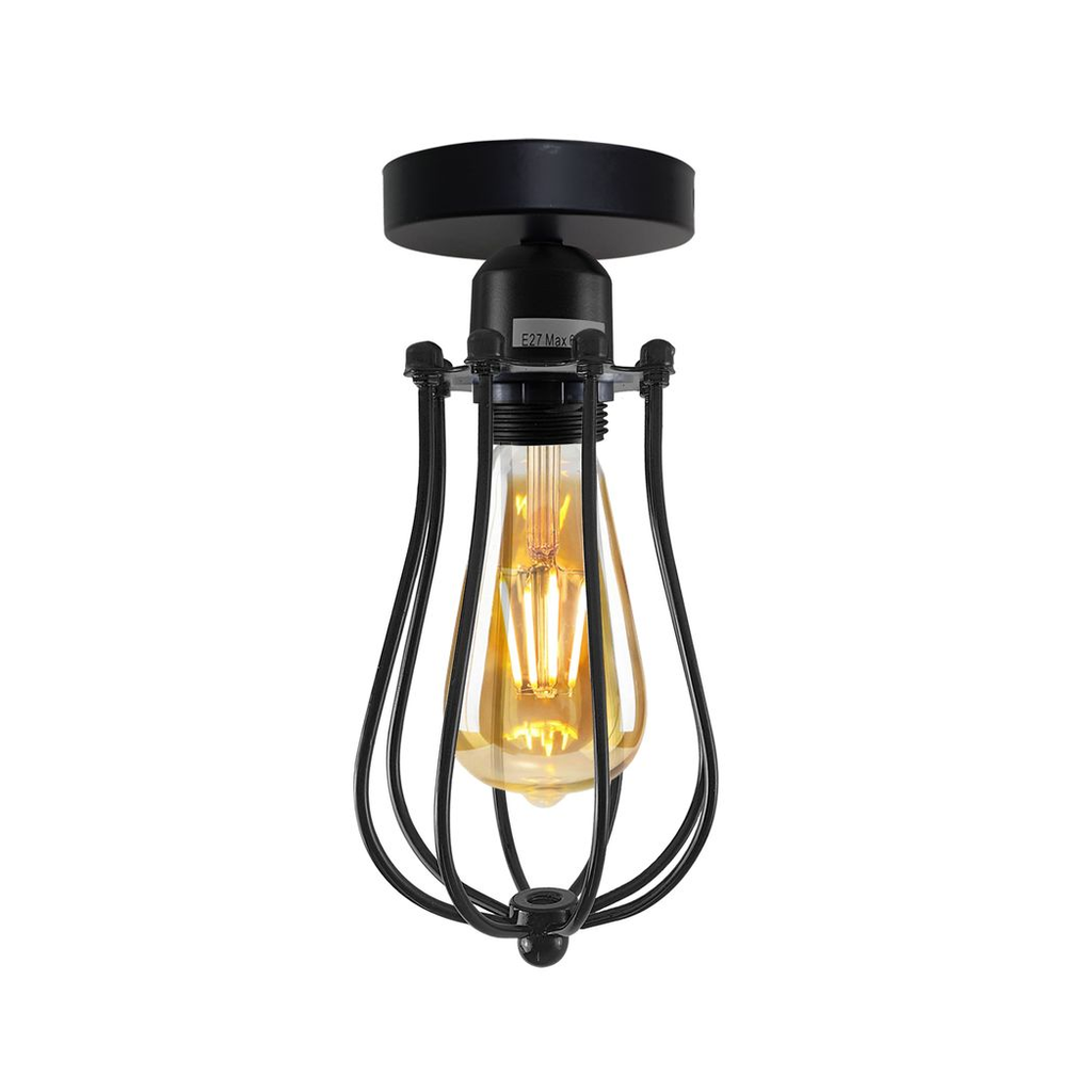 Spitalfields — Black Balloon Cage E27 Ceiling Pendant