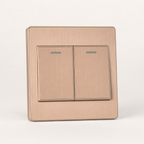 Grosvenor — Screwless Brushed Gold 2-Gang Wall Light Switch — product image 3