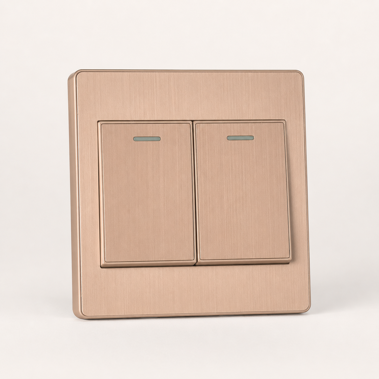 Mayfair - Screwless Brushed Gold 2-Gang Wall Light Switch