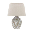 The Fern Lamp — Ceramic Base, Linen Shade