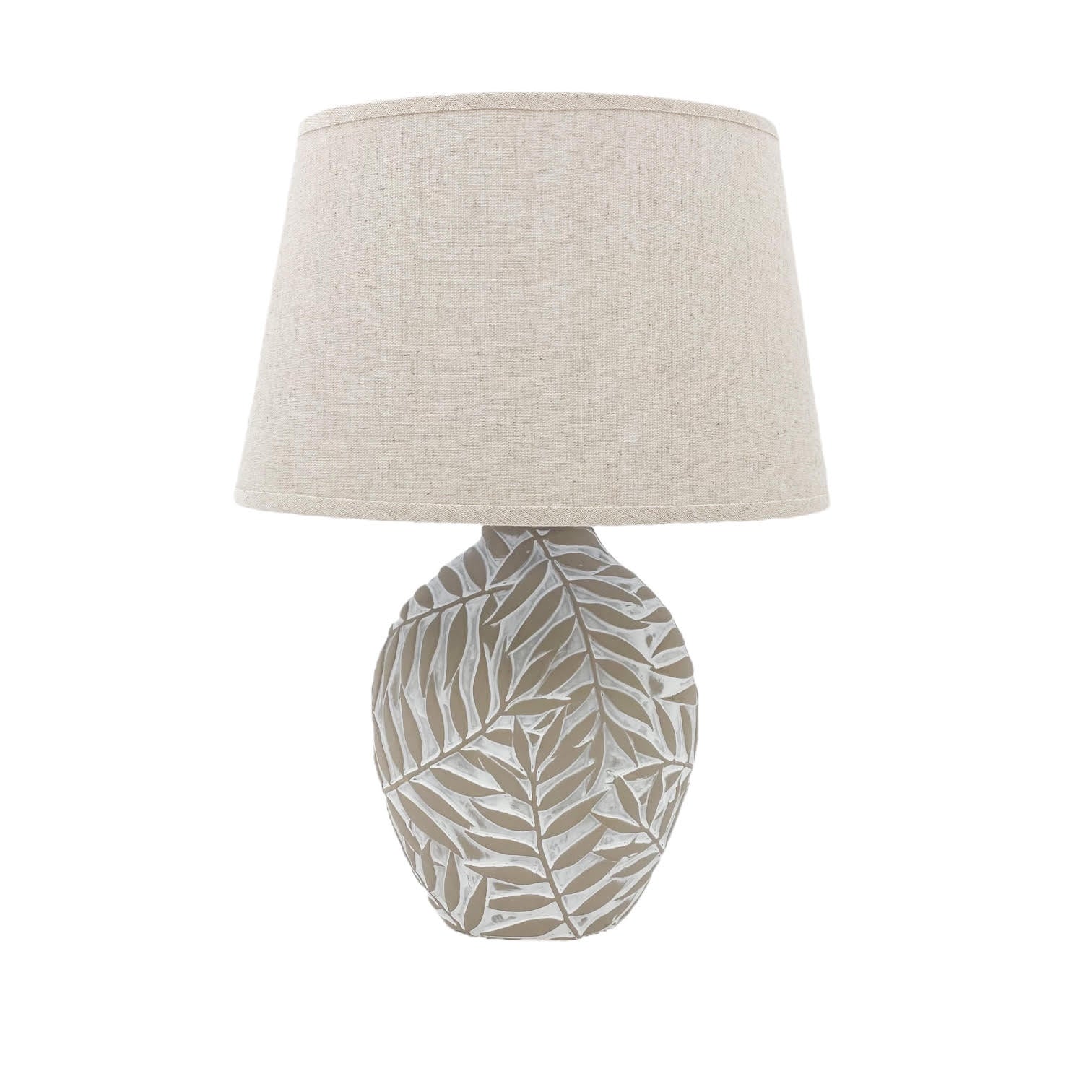 The Fern Lamp — Ceramic Base, Linen Shade