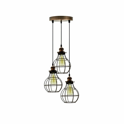 The Marchwood Pendant — 3-Way Teardrop Cage Chandelier