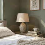 The Fern Lamp — Ceramic Base, Linen Shade