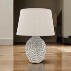 The Fern Lamp — Ceramic Base, Linen Shade