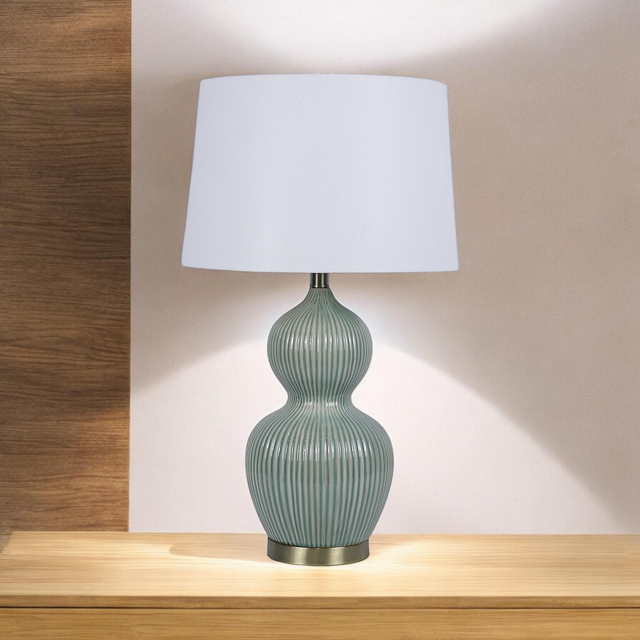 The Silverbeck Table Lamp — Double Gourd Ceramic