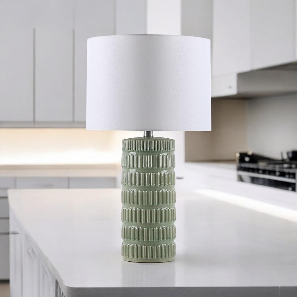 The Fairholt Table Lamp — Striped Ceramic