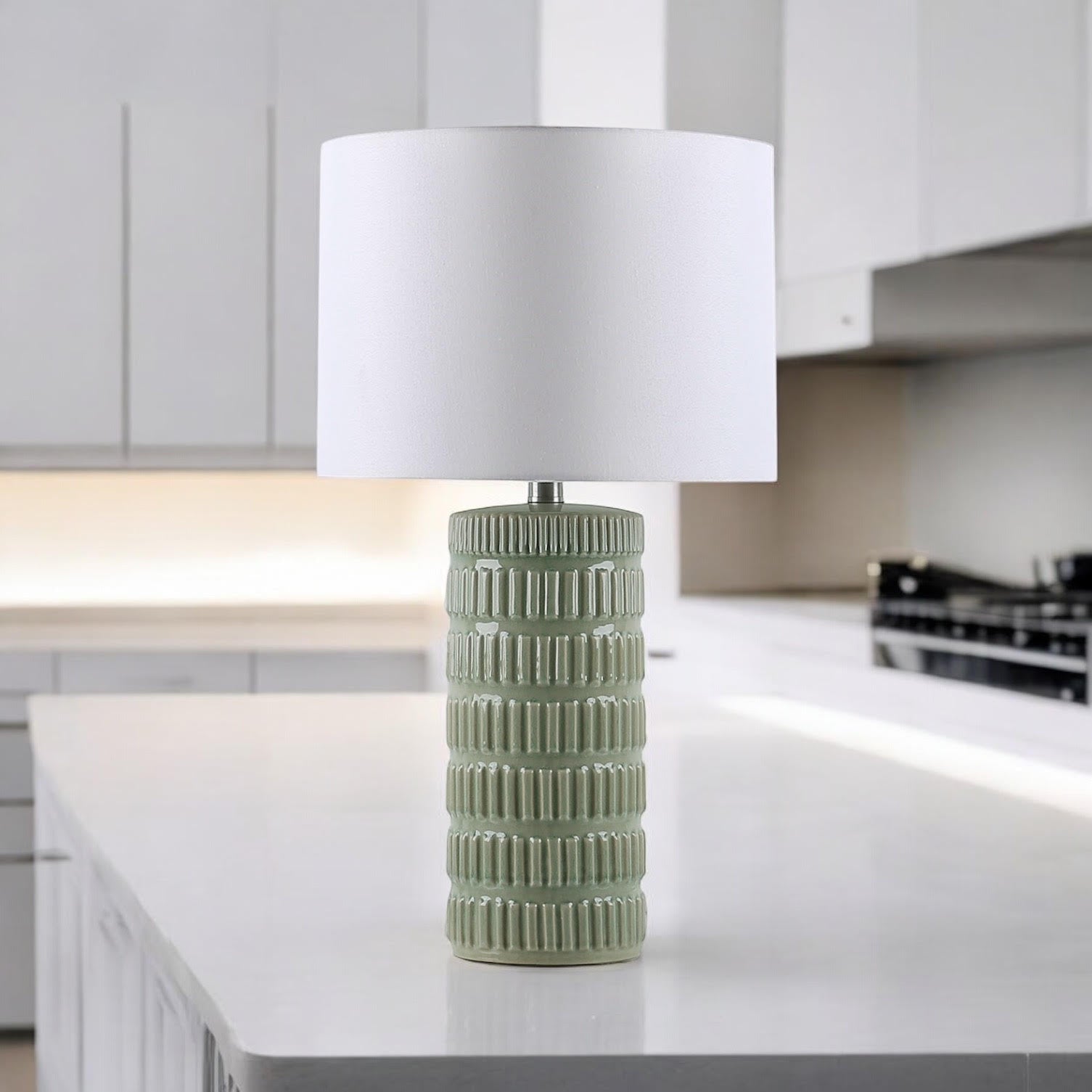 The Fairholt Table Lamp — Striped Ceramic