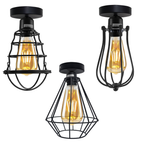 Shoreditch - Black Wire Cage Industrial Ceiling Pendant