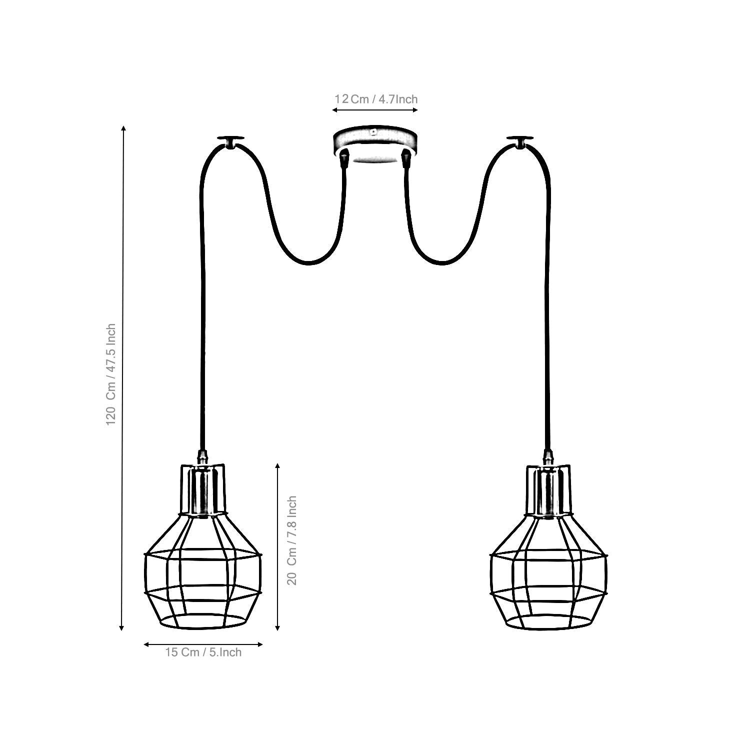 The Kelbrook Pendant — Adjustable Twin Cage Cluster