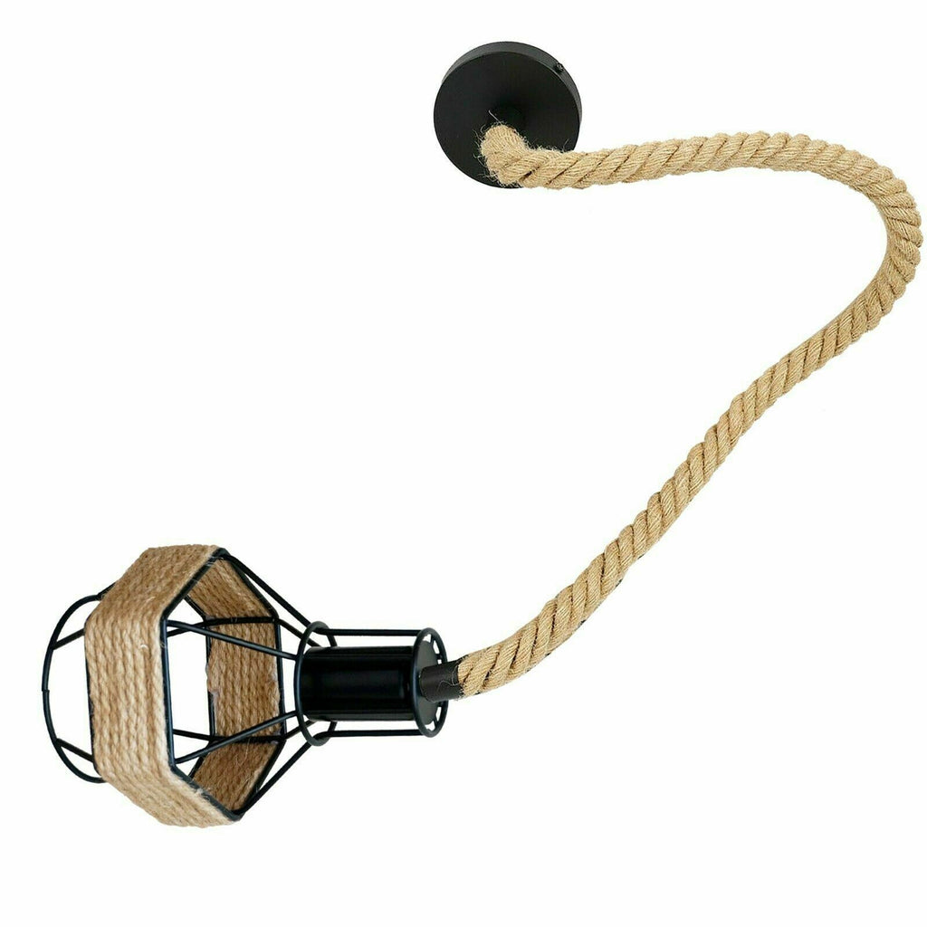 The Mariner Pendant — Hemp Rope, Black Cage