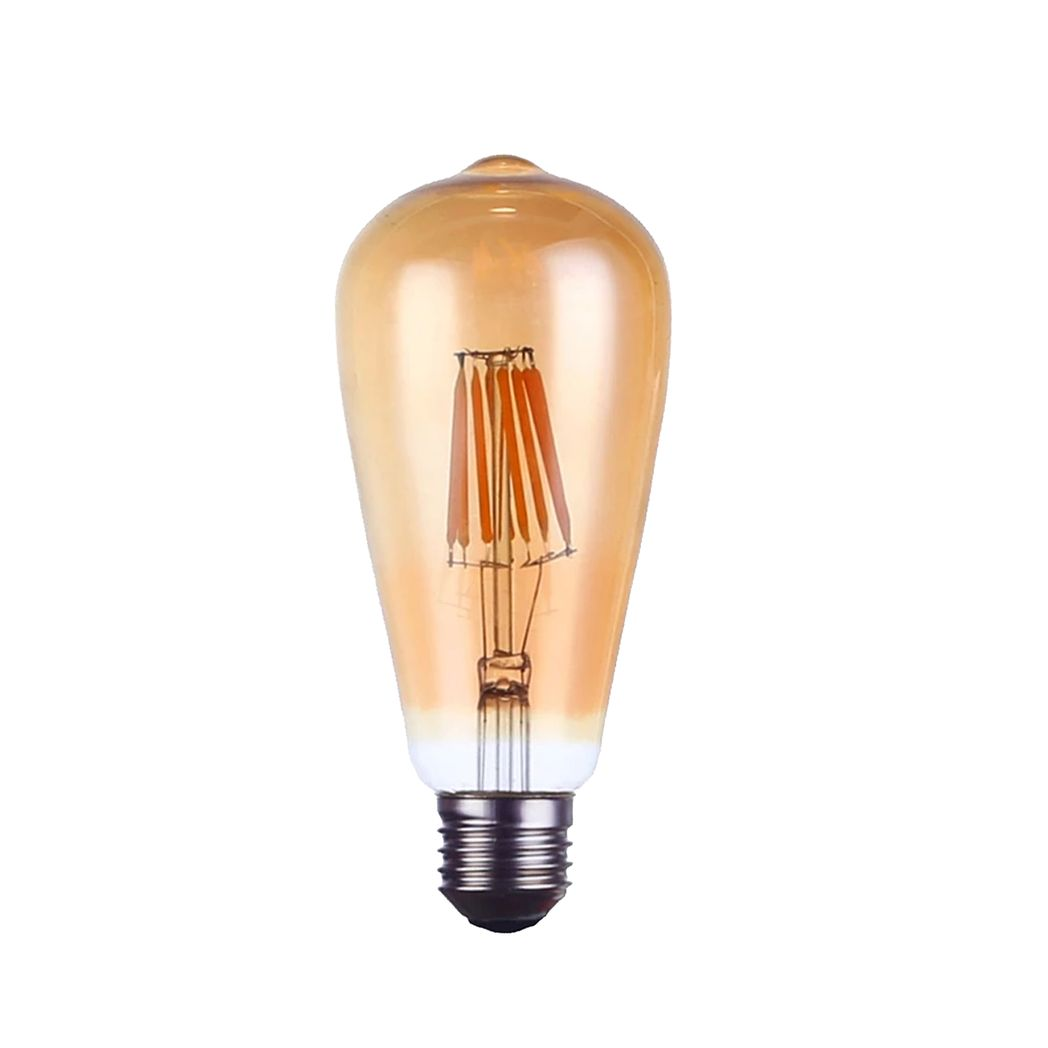 Clerkenwell — Vintage ST64 Amber Glass LED Bulbs, E27 Dimmable 2700K, Pack of 3