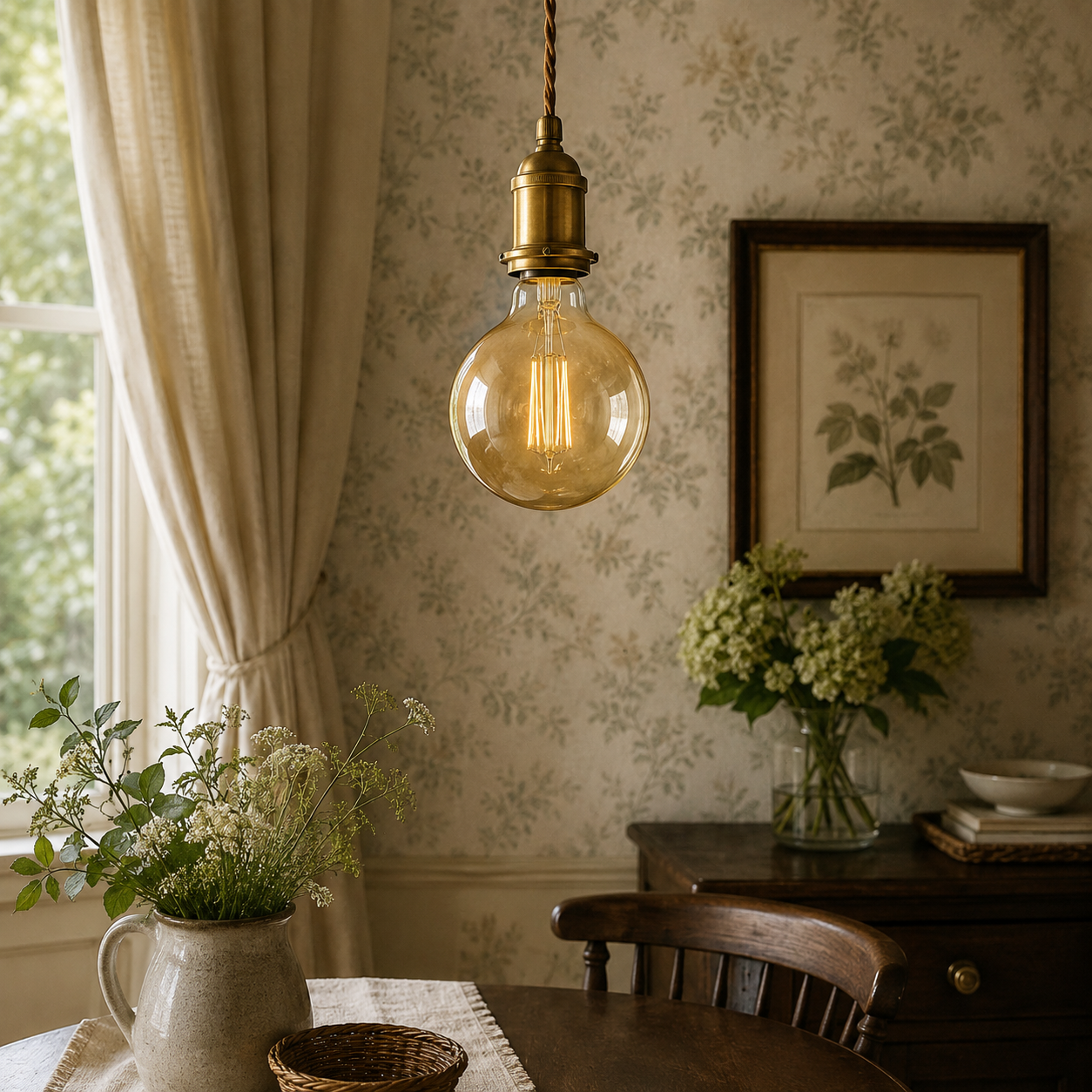 Soho - Amber Glass Globe LED Bulb, G125 E27 Dimmable 8W