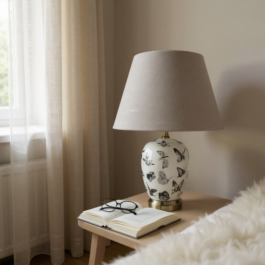 The Cavendish Table Lamp — Ceramic Butterfly Accent Lamp