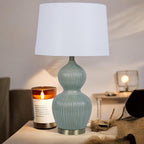 The Silverbeck Table Lamp — Double Gourd Ceramic