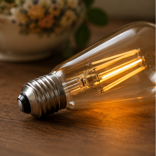 Vintage Edison ST64 LED Filament Bulb – E27 Dimmable Warm White 8W