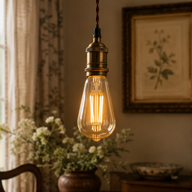Vintage Edison ST64 LED Filament Bulb – E27 Dimmable Warm White 8W