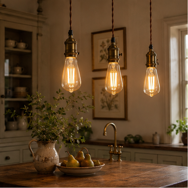 Vintage Edison ST64 LED Filament Bulb – E27 Dimmable Warm White 8W
