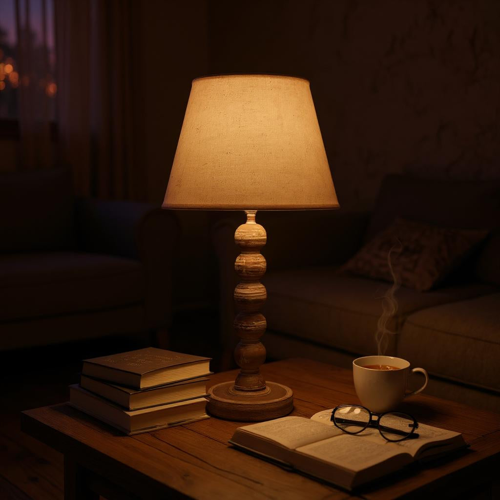 The Winslow Lamp — Washed Wood, Shabby Chic Design